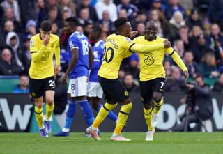 N'Golo Kante (right) scored Chelsea's second against his former club