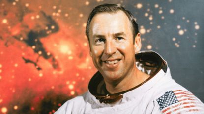 Astronaut Jim Lovell is seen in a 1970 promotional photo for Apollo 13.
