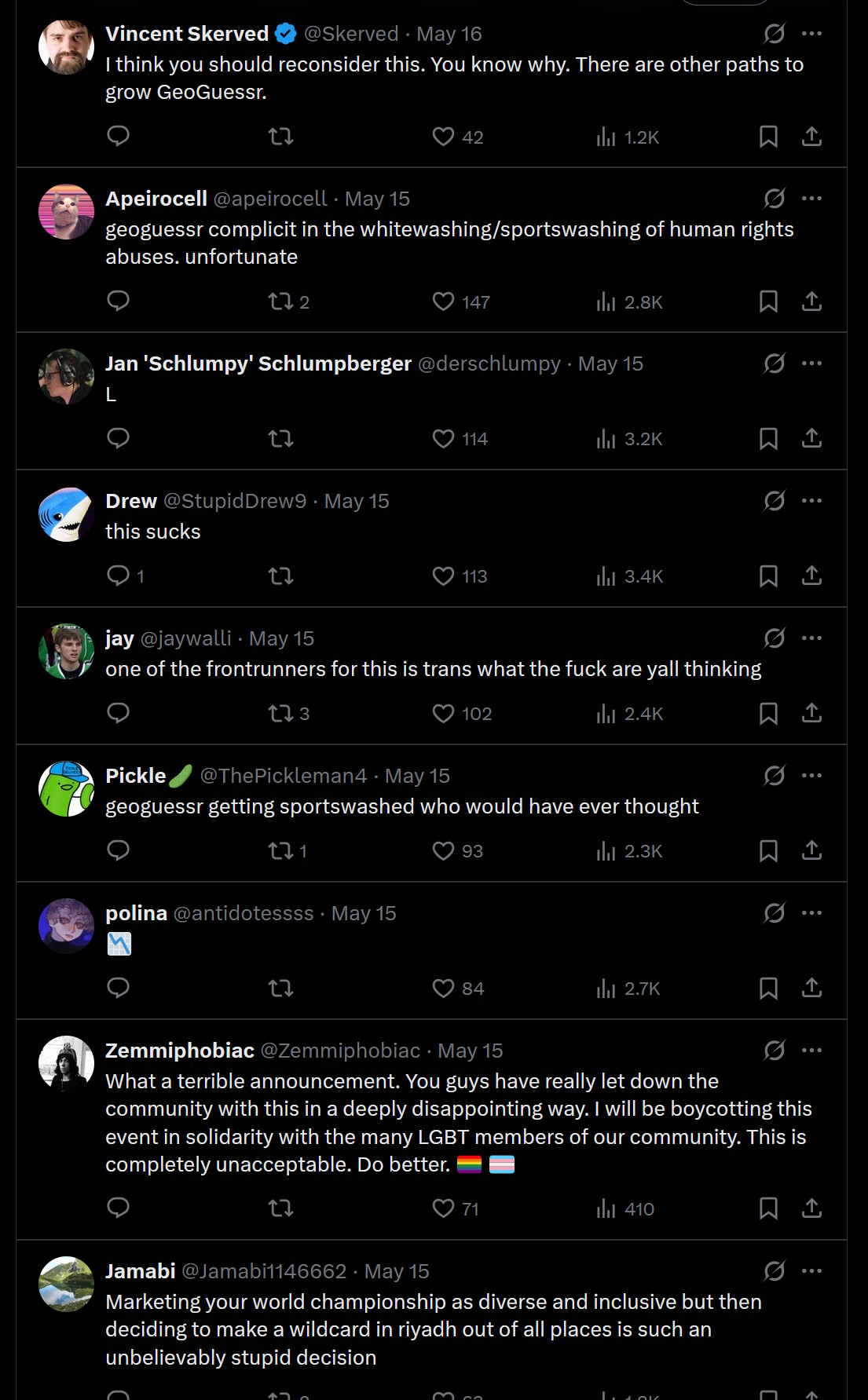 GeoGuessr players react to Esports World Cup announcement on Twitter