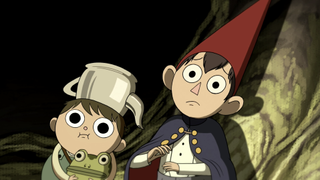 Greg and Wirt staring wide-eyed in an episode of Over the Garden Wall