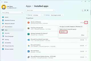 Move installed apps new drive