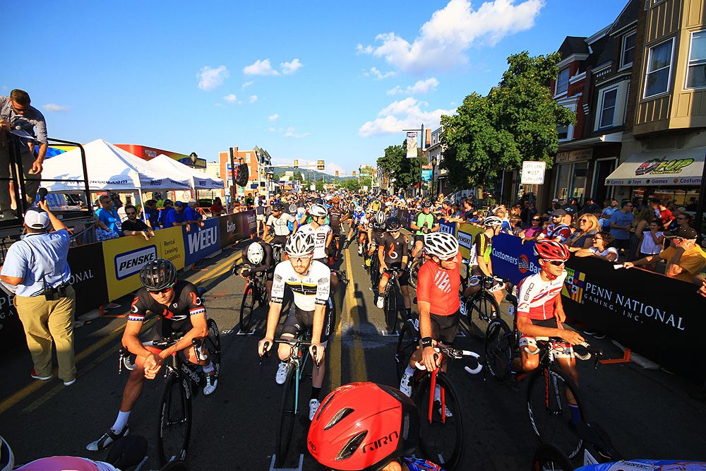 The grid start for the criterium was borrowed from the Red Hook Criterium which borrowed it from motorsport and unlike at the tour it did actually impact the race.