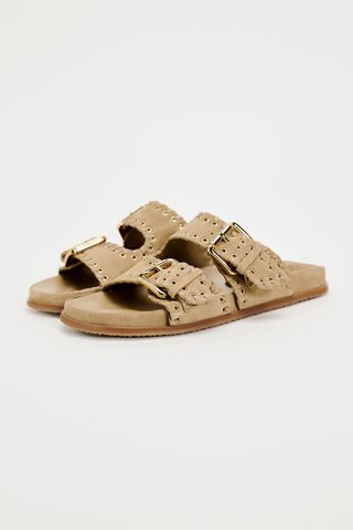 ZARA, Buckled Suede Sandals