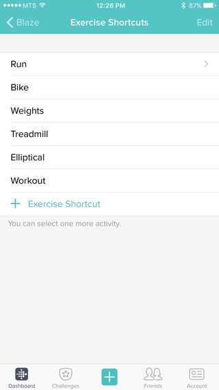 Customize your exercise shortcuts