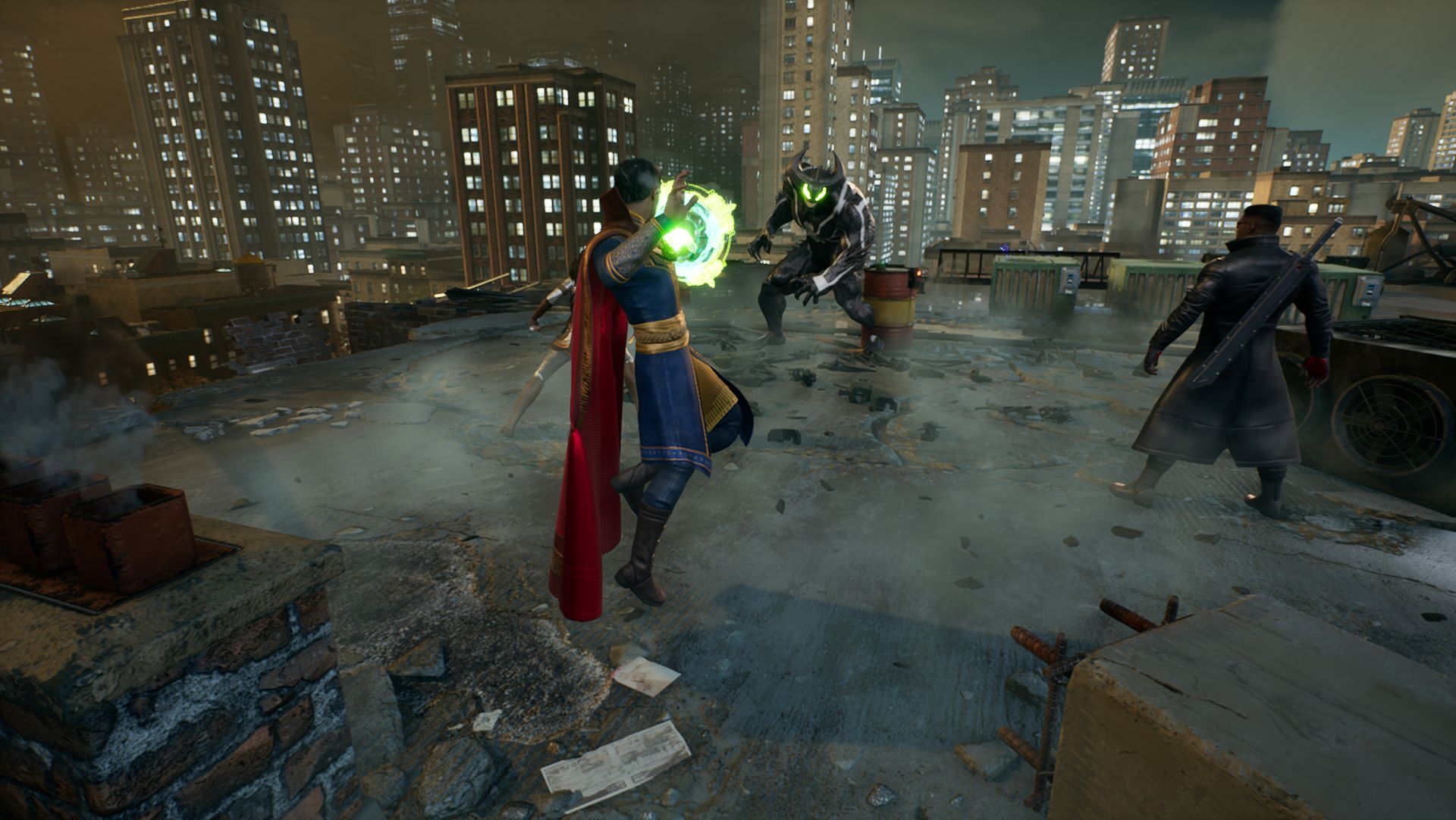 Doctor Strange fighting Venom in Midnight Suns