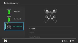 How to remap Switch controller buttons: choose the Joy-Con or Pro Controller you want to edit