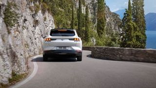 The Mach-E retains the Mustang light blocks and pony badge