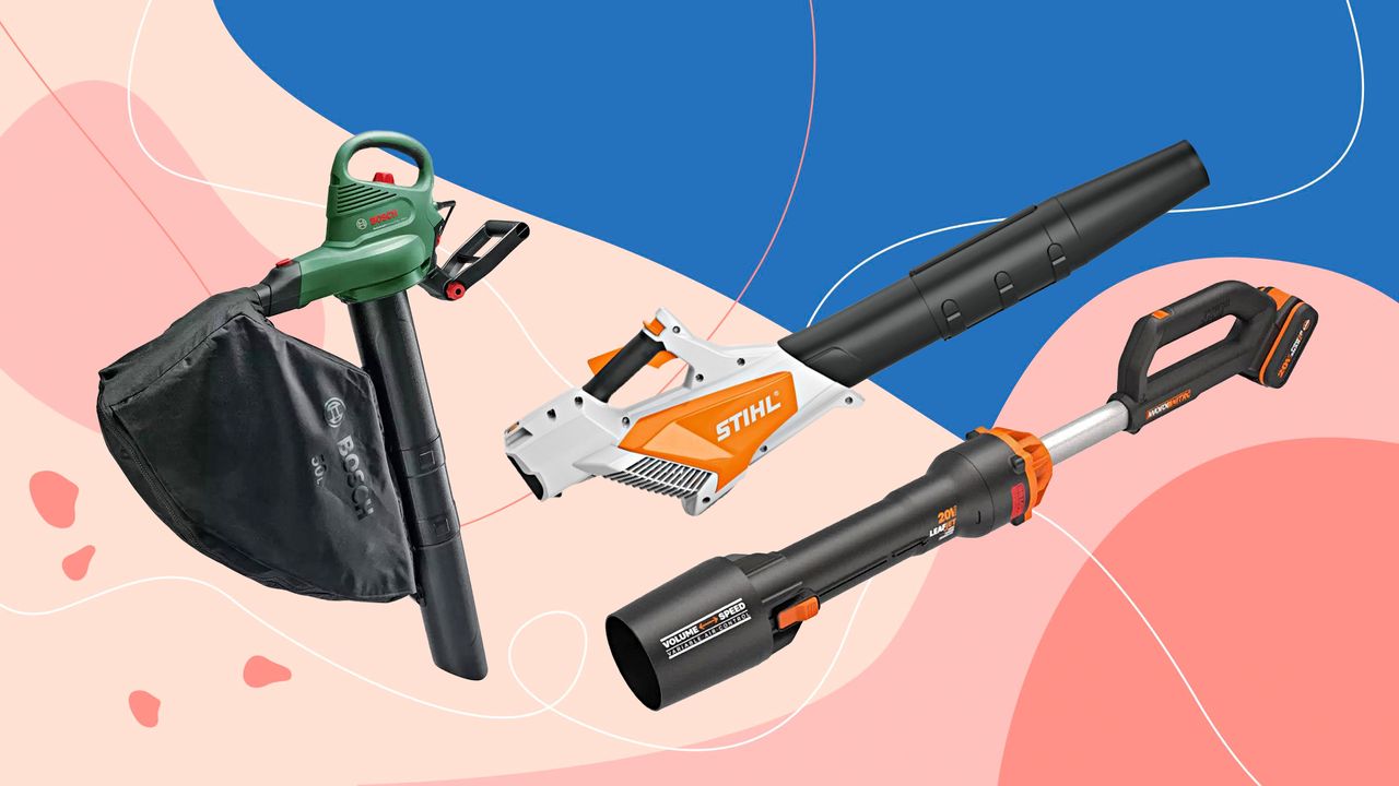 graphic of 3 of the best leaf blowers