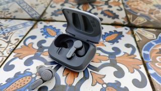 Audio-Technica ATH-TWX7 review: earbuds on patterned tile