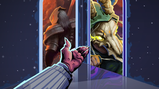 An edited iamge of the doors event in Slay the Spire 2, featuring two images of characters from Slay the Spire 1 and 2, respectively.
