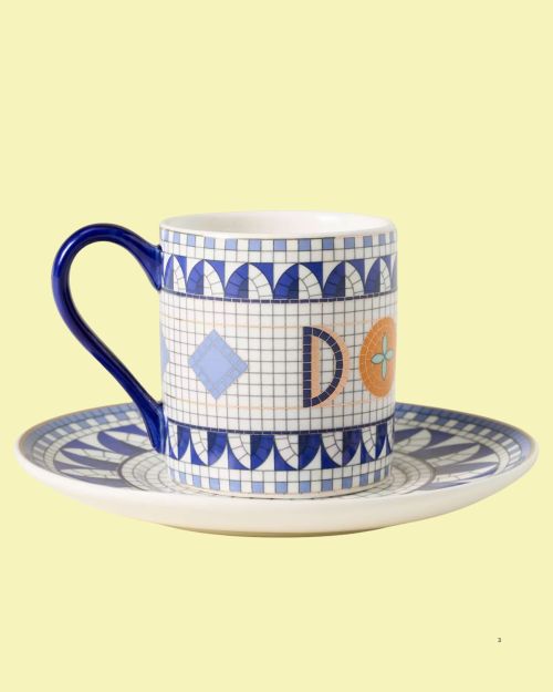 The Bistro Tile Stoneware Espresso & Saucer: Italia Edition