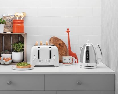 Dualit Lite white gloss kettle and toaster