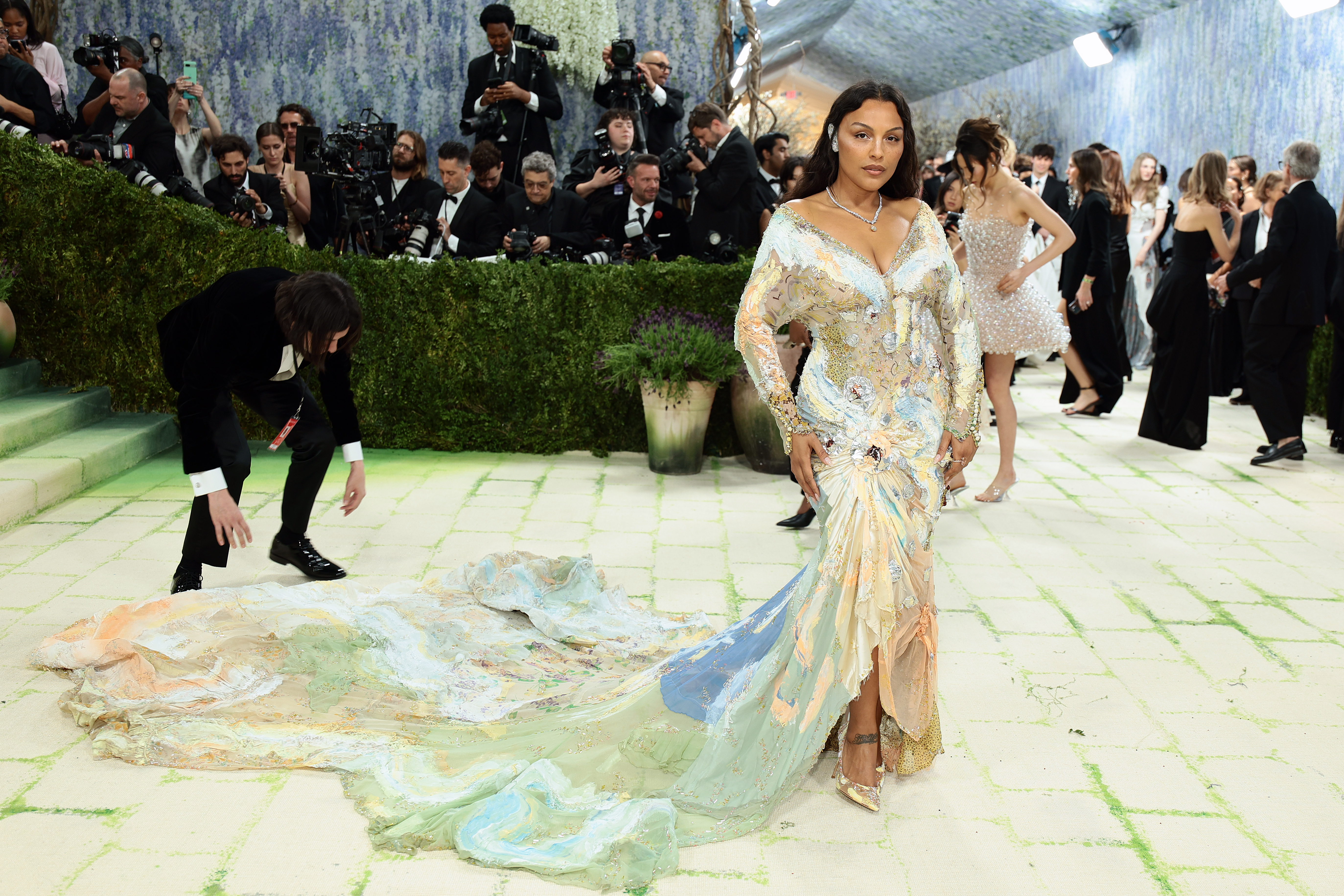 Paloma Elsesser arrives at the 2026 Met Gala red carpet