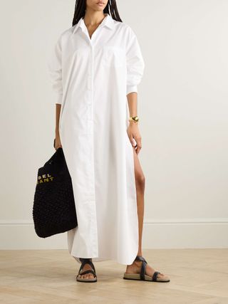 Avery Oversized Cotton-Blend Poplin Maxi Shirt Dress