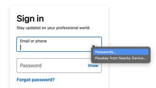 A screenshot showing how the Apple Passwords extension works in Chrome