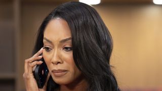 Tanisha Harper as Jordan on the phone in General Hospital