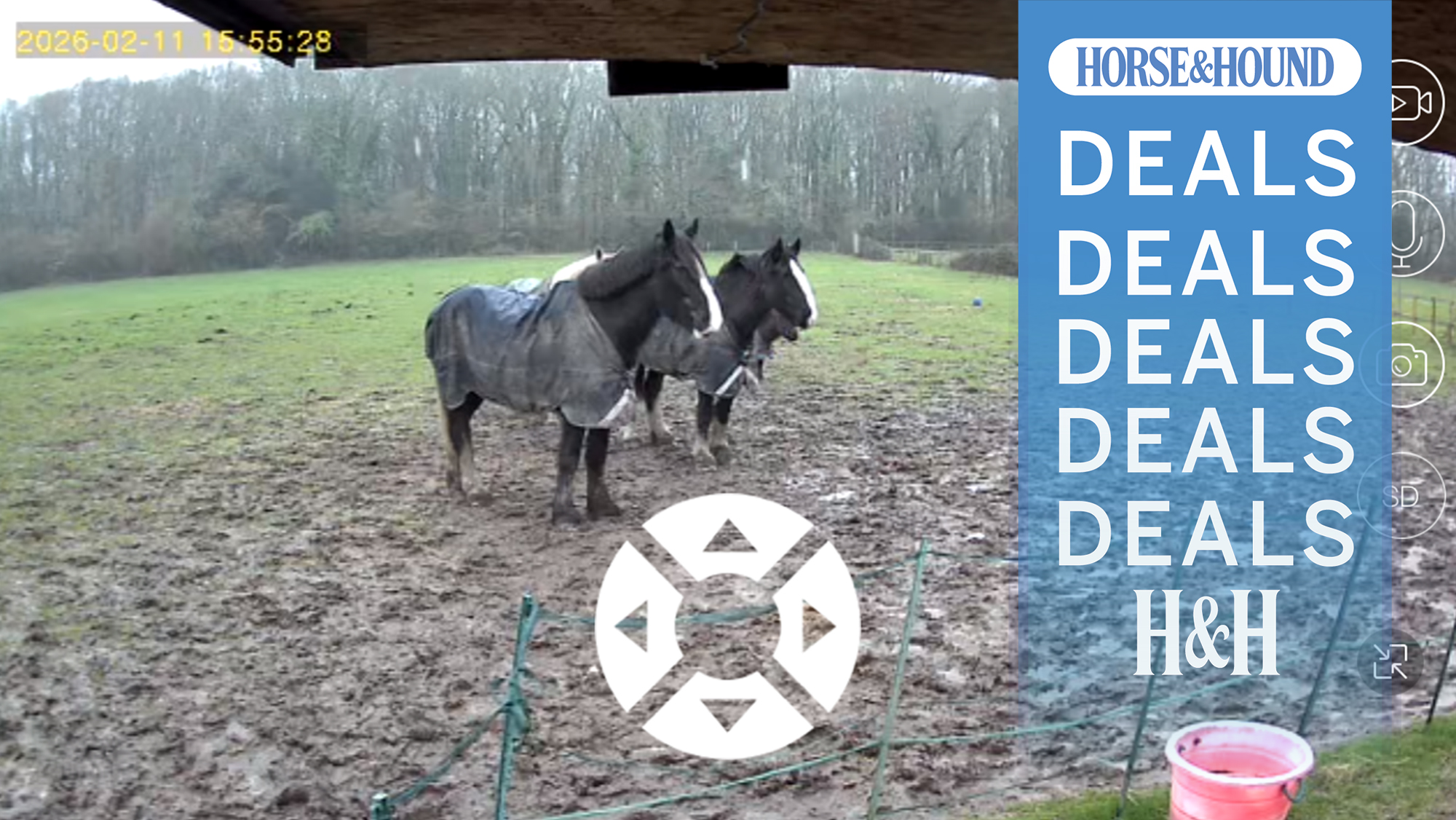 Screenshot from Xega camera with H&amp;H deals graphic