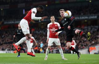 A first Emirates Stadium goal for Ainsley Maitland-Niles helped Arsenal into the quarter-finals.