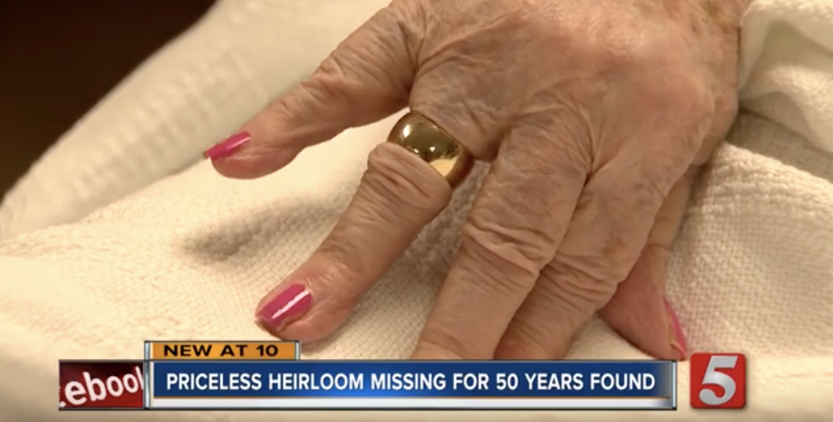 Tennessee man using a metal detector finds wedding ring lost in the