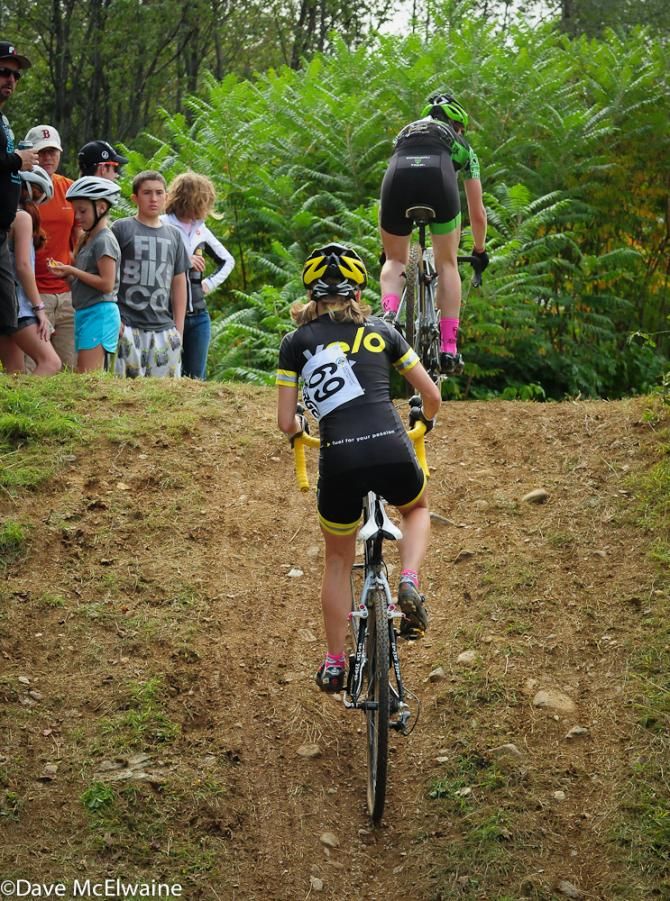 Riders climb one of the steep hills added to Sunday's course