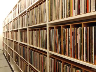 Rows of vinyl at British Library Sound Archive