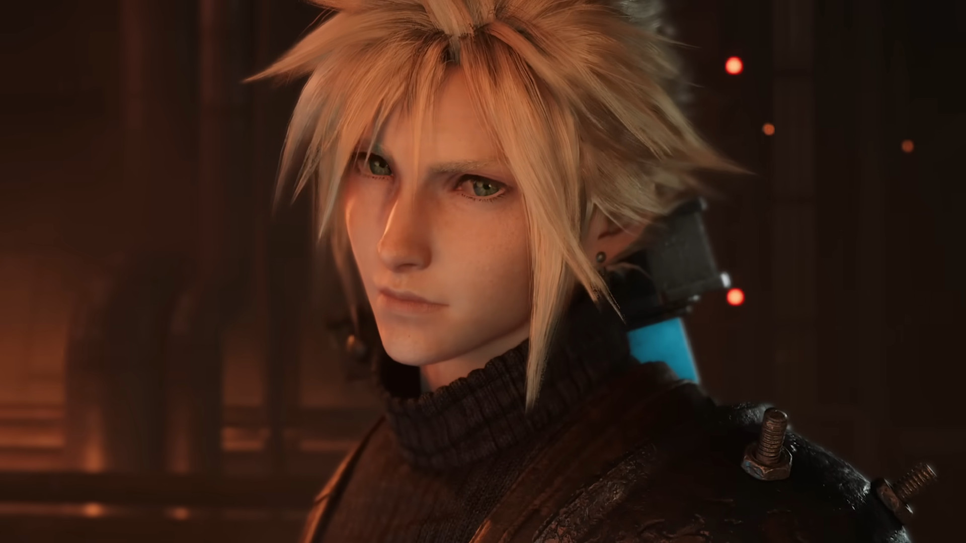 Cloud half-smiles in Final Fantasy 7 Remake