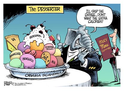 Political cartoon Obama scandal GOP