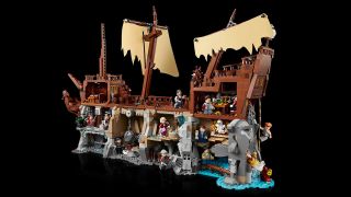 The Goonies LEGO set with a black background