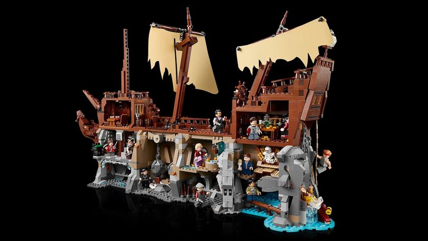 The Goonies LEGO set with a black background