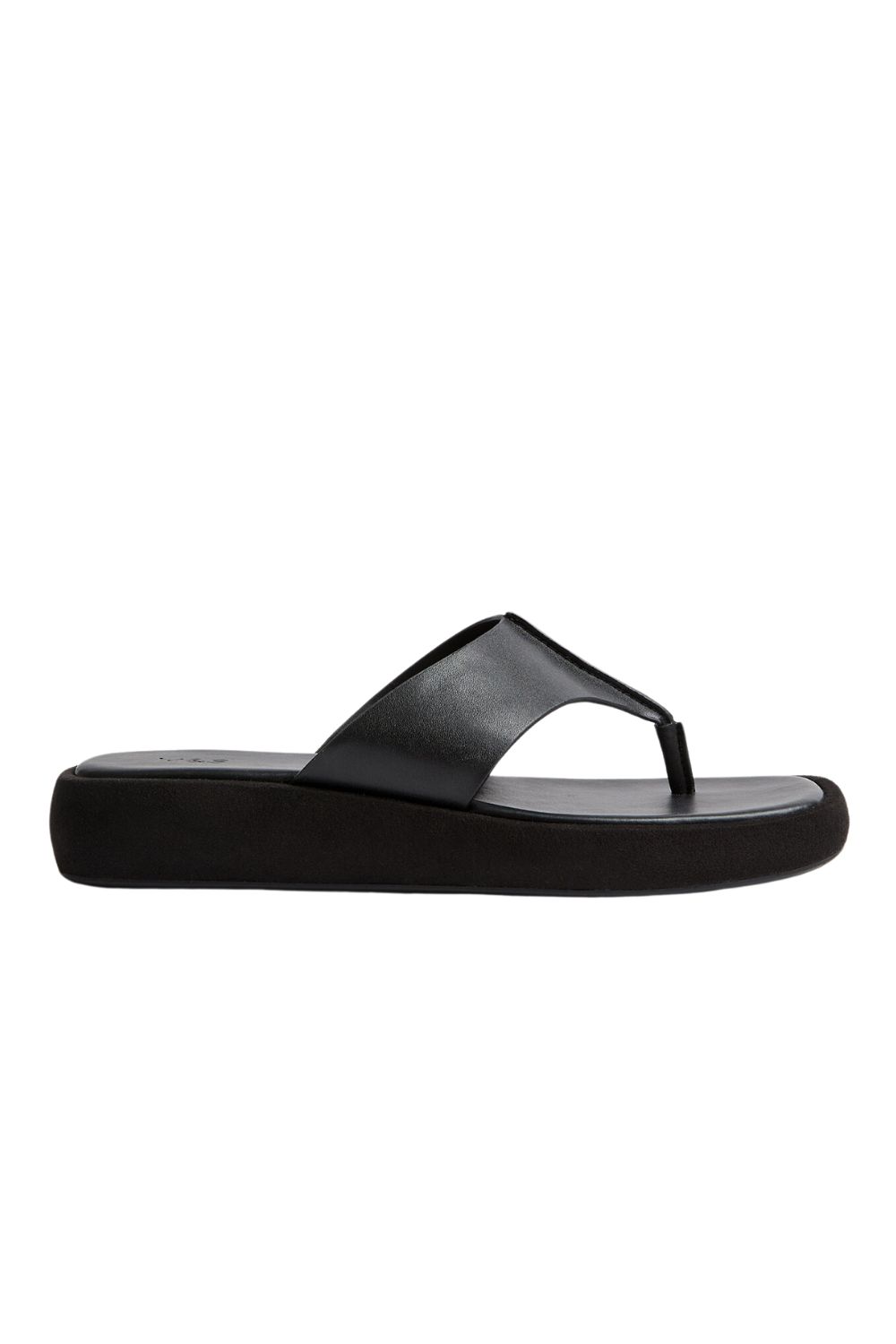 black flatform flip flops