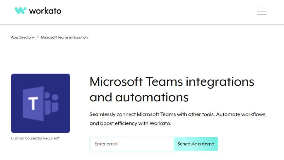 Workato website screenshot (February 2026).