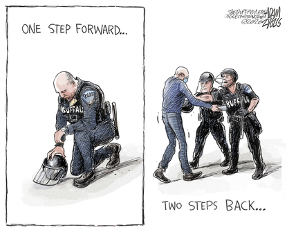 Editorial Cartoon U.S. Buffalo police brutality George Floyd protests