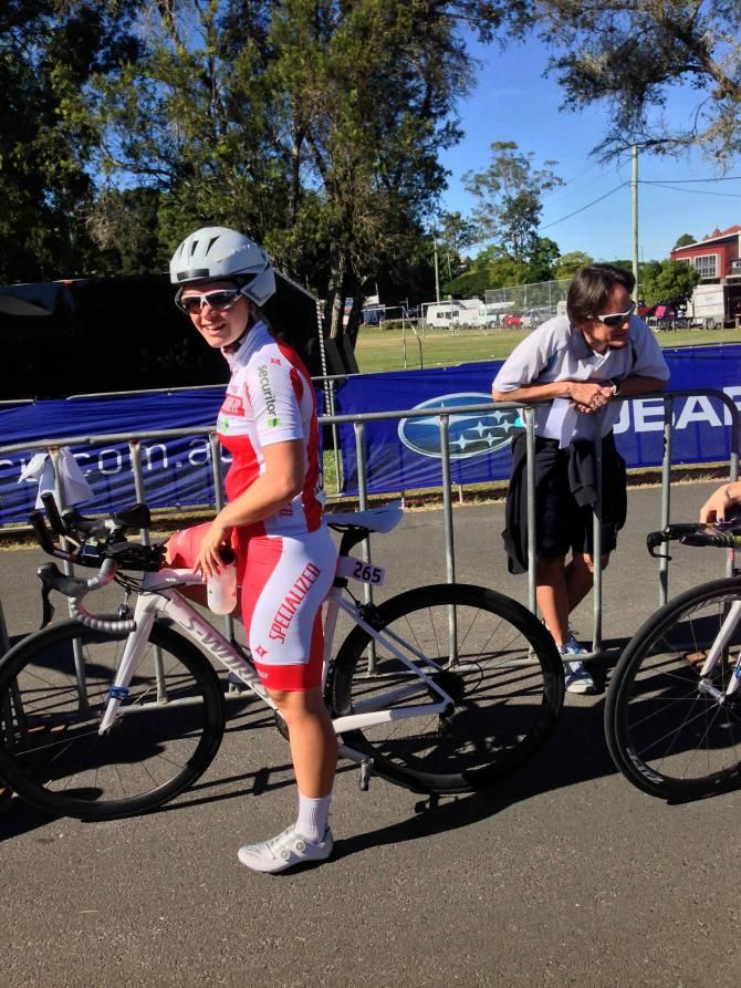 Werner (Specialized Securitor) was happy before the start of her 9.3km individual test