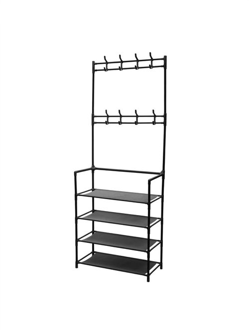 4 Tier Shoe Rack With Coat Hanger