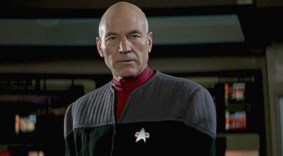 Sir Patrick Stewart as Jean-Luc Picard.