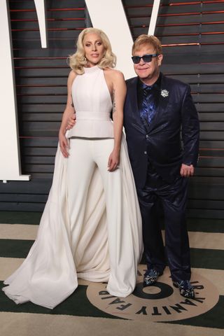 Lady Gaga And Elton John At The Oscar After Parties, 2016