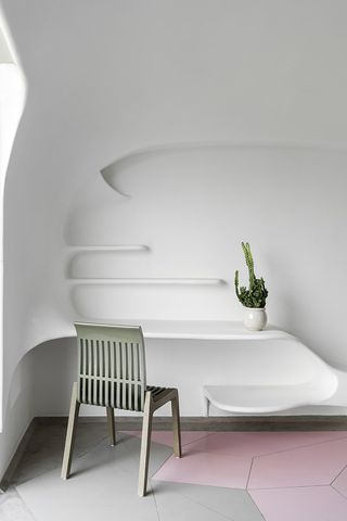 white flowing home interior