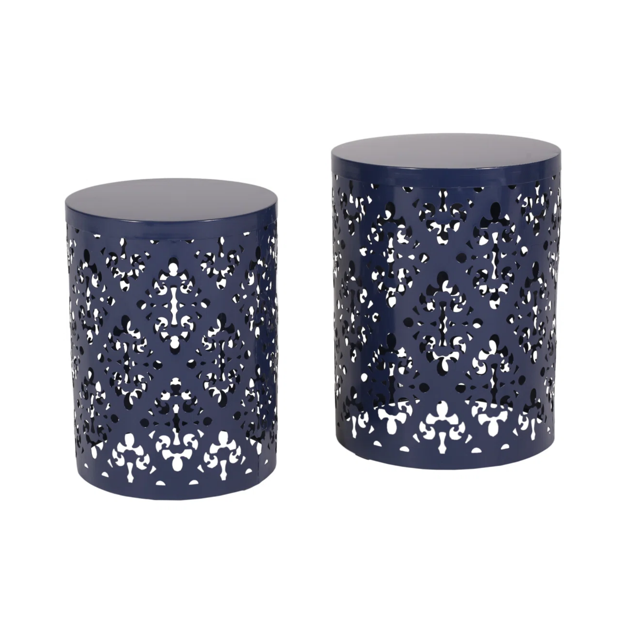blue outdoor side tables
