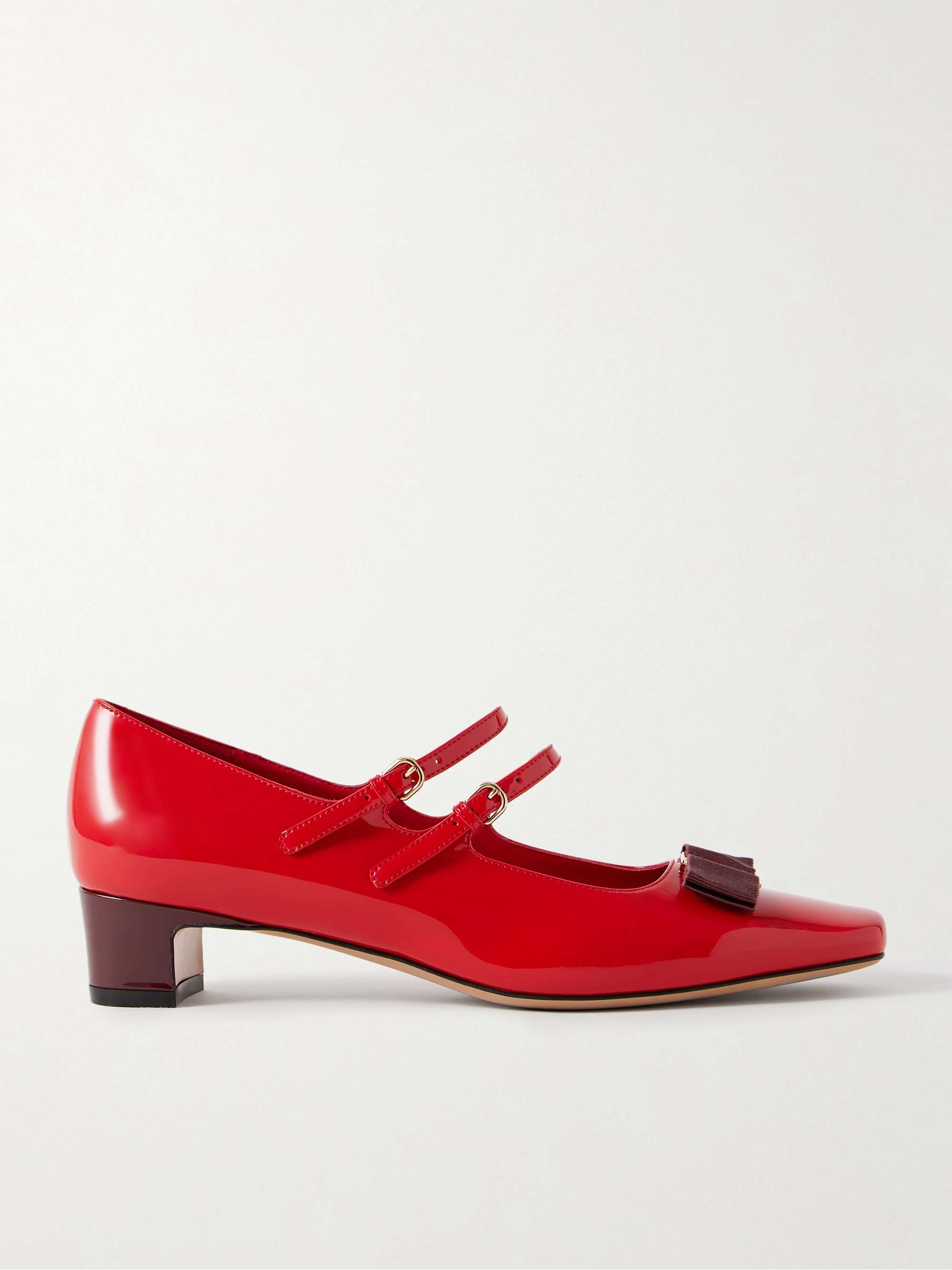 Vara Bow-Embellished Patent-Leather Mary Jane Pumps