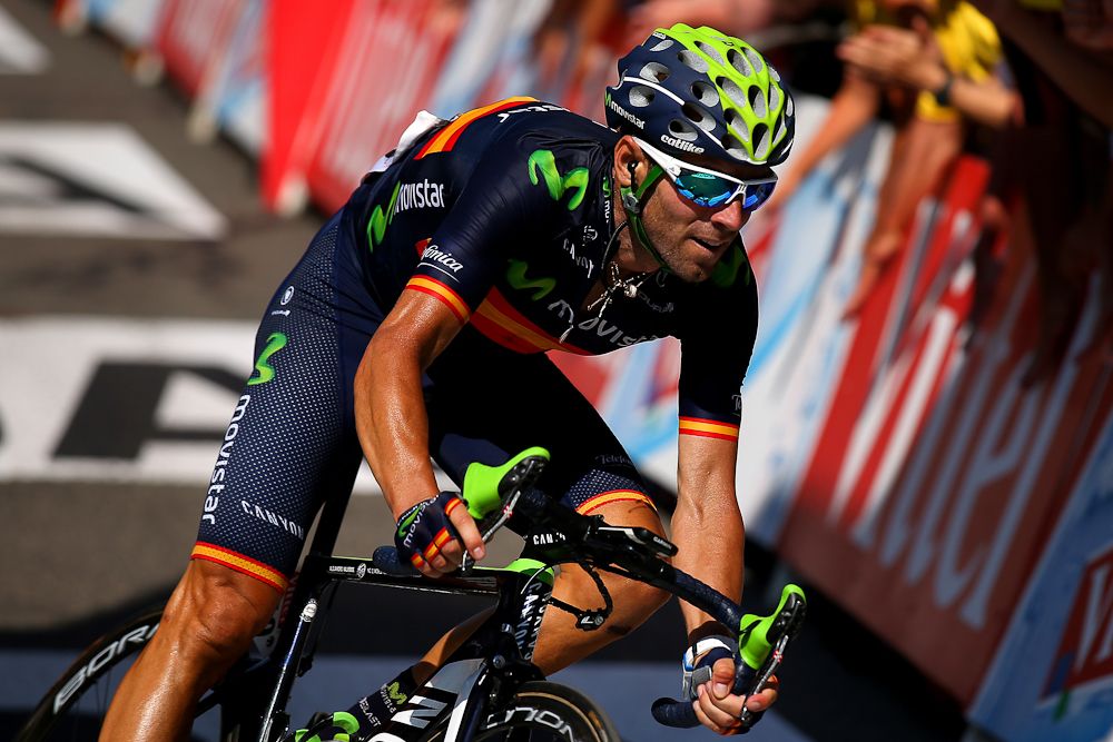 Alejandro Valverde approaches the finish of stage 11.
