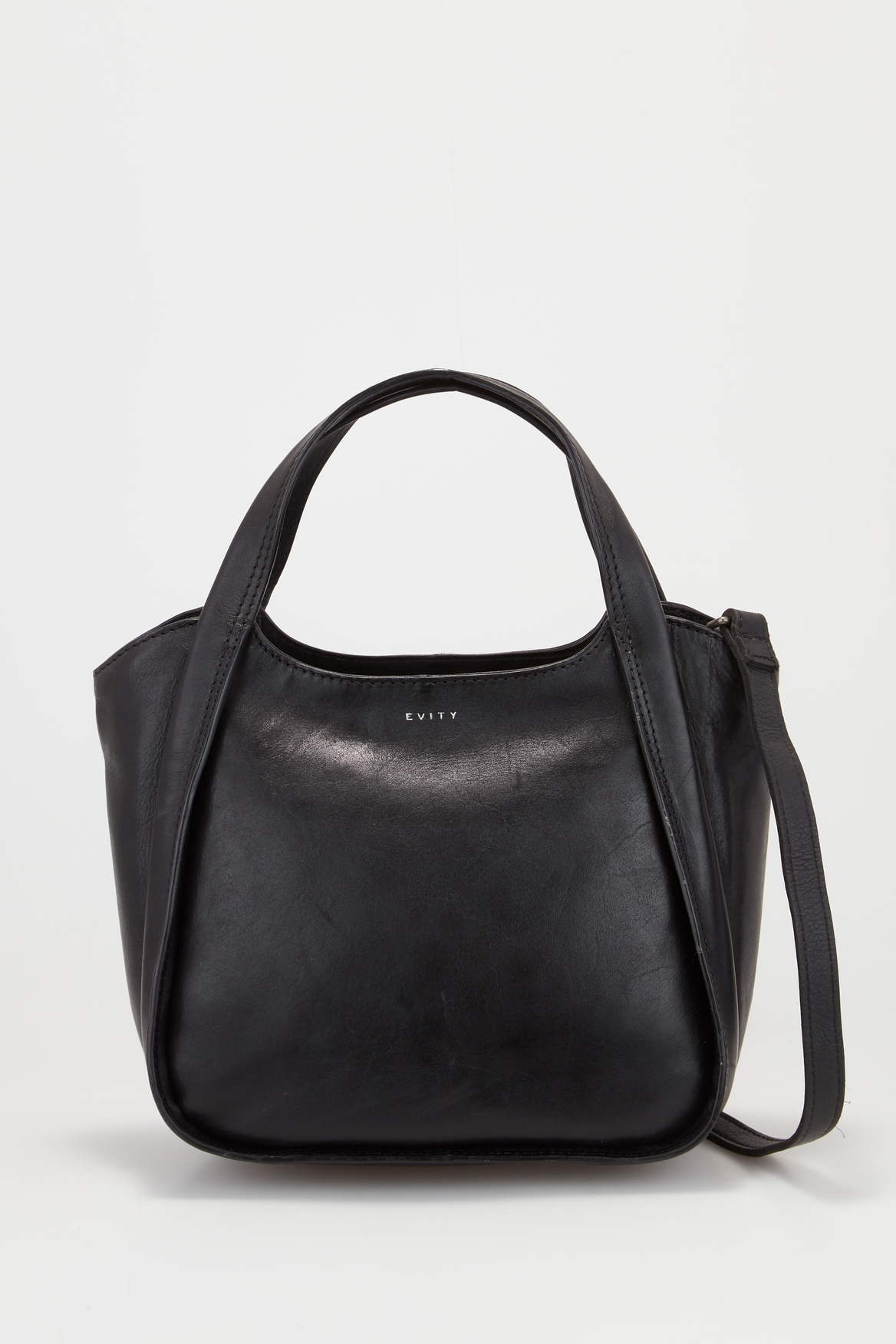 Maya Leather Shopper Bag - Black