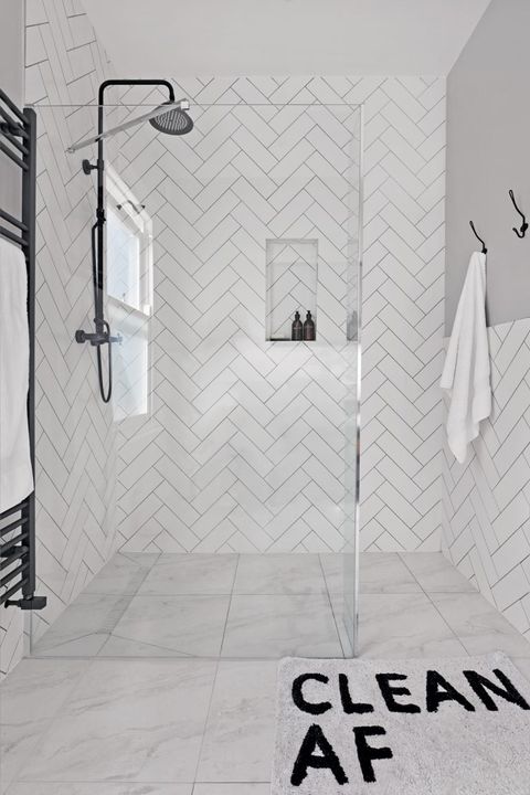 Bathroom Metro Tile Ideas 15, White Bathroom Floor Tile