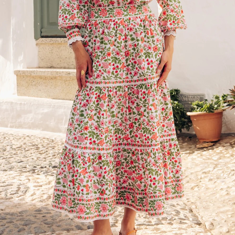 Pink City Prints Jaal Fleur Skirt