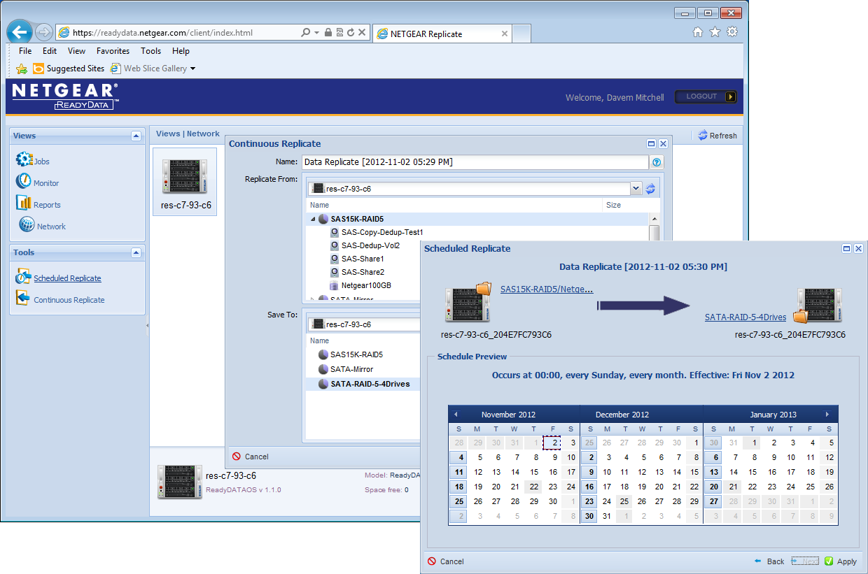 Netgear ReadyData 5200 - Replication across ReadyDATA appliances