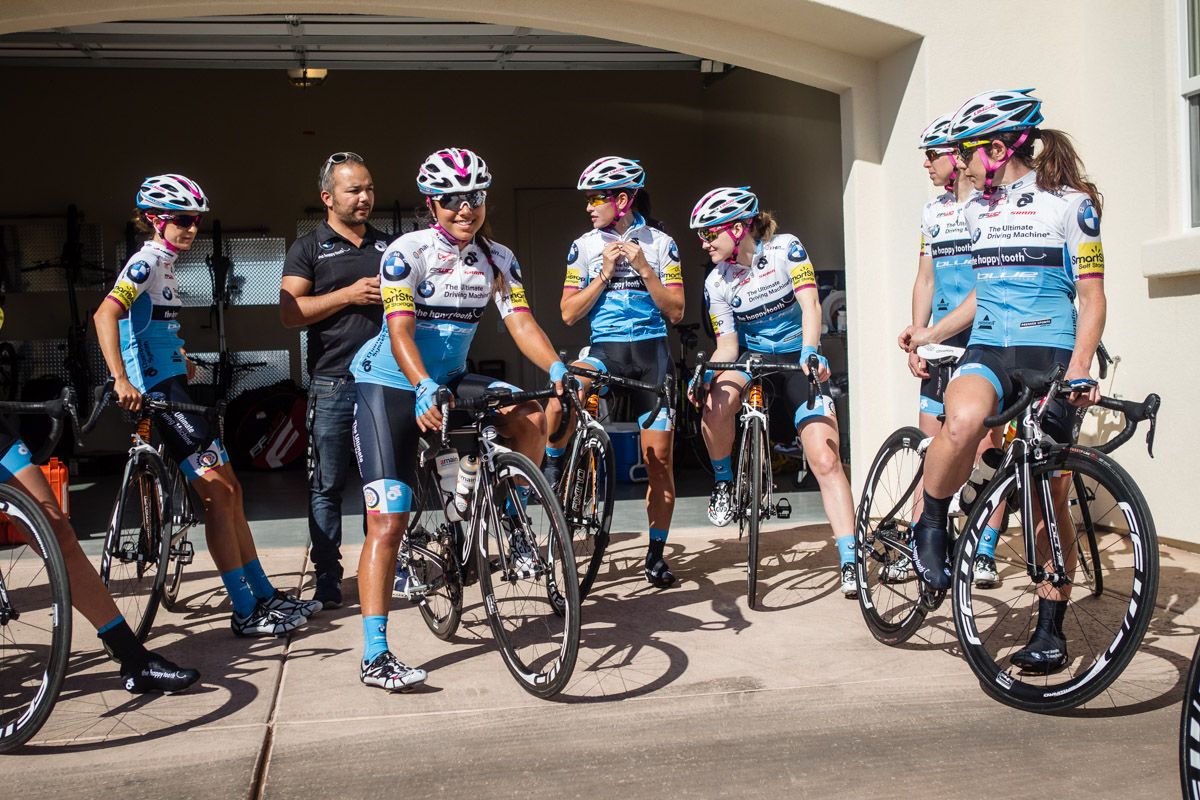 The girls gather before heading out for the day.
