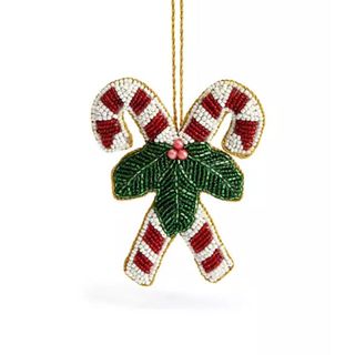 A candy cane ornament
