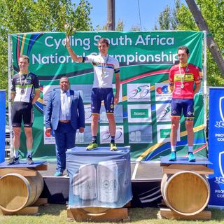 Daryl Impey on the podium at the 2017 South African road championships