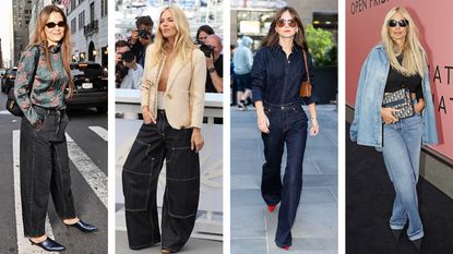 Katie Holmes, Sienna Miller, Emilia Jones and Louise Redknapp wearing denim trends 2026