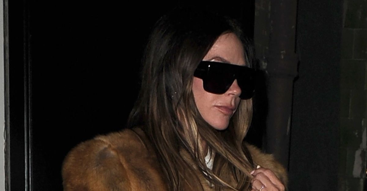 Victoria Beckham Wore Dark Bootcut Jeans in London