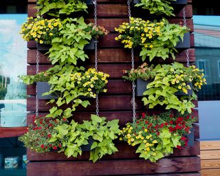 pallet garden wall ideas tiered planter